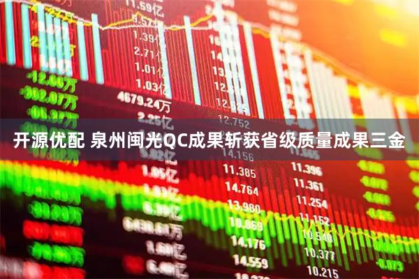 开源优配 泉州闽光QC成果斩获省级质量成果三金