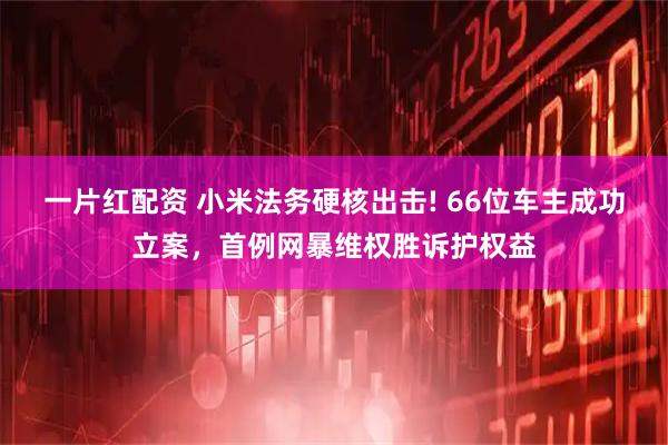 一片红配资 小米法务硬核出击! 66位车主成功立案，首例网暴维权胜诉护权益